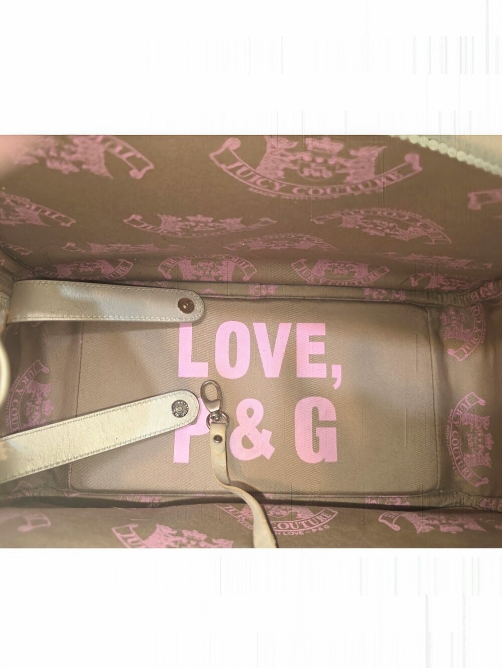 Vintage Juicy Couture Pet Animal Carrier Bag with Crossbody Strap Gold Tan Color - Picture 7 of 14